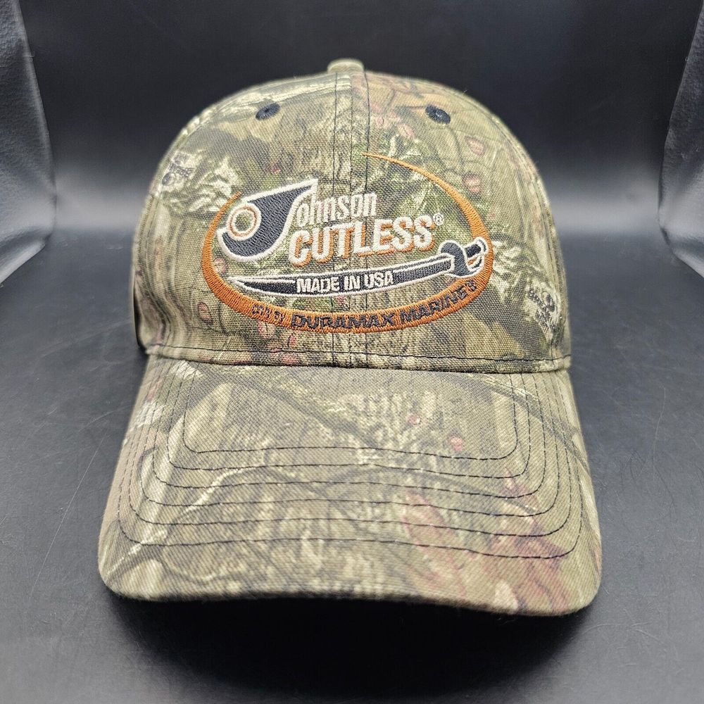 Johnson Cutless Duramax Marine Hat Cap‎ Camo Adjustable Hook Loop Baseball NEW